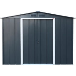 Abri de jardin en métal 477 m2 - DURAMAX - Kit dancrage inclus - Gris anthracite