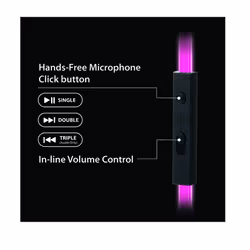 iLuv Neon Glow Casque Avec fil Ecouteurs Musique Rose