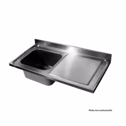 Plonge Evier Inox Professionnelle Gamme 700 - COMBISTEEL - 1 bac - Manuel - Rectangulaire