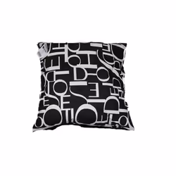 Coussin de decoration imprimé Lettres noir 40 x 40 cm avec Zip