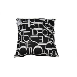 Coussin de decoration imprimé Lettres noir 40 x 40 cm avec Zip