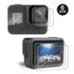 ®cBOX 2 sets de 3 Films en Verre Trempé pour GoPro HERO Black 8: Ecran objectif et LCD digital