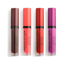 Makeup Revolution - Lot 4 Gloss à Lèvres Sheer Brillant - 148 Plum/ 130 Decadence/ 145 Vixen/ 134 Ruby -