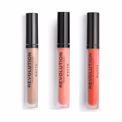 Makeup Revolution - Lot de 3 Gloss à Lèvres Matte - 101 Piece of Cake/ 107 RBF/ 132 Cherry -
