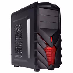 Black Lion PG1137, Midi Tower, PC, Noir, Rouge, ATX, micro ATX, Acier, Jouer