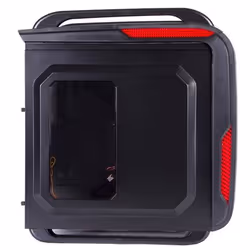 Black Lion IT1523 Midi Tower Noir, Rouge