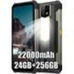 Ulefone Armor 24 Smartphone Robuste 24Go+256Go 6.78 FHD+ 120Hz 22000mAh Téléphone 64MP Caméra de Vision Nocturne IP68/NFC Noir