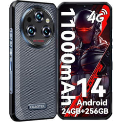 OUKITEL WP35S Smartphone Robuste - Écran 6.56 - 24Go+256Go/1To - 11000mAh - Android 14 - 48MP IP68 Téléphone NFC GPS OTG 4G - Noir