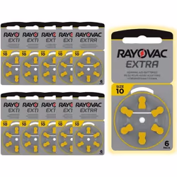 Piles Auditives Rayovac taille 10 Lot de 10 plaquettes soit 60 piles