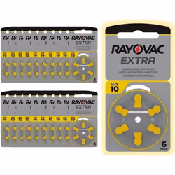Piles Auditives Rayovac taille 10 Lot de 20 plaquettes soit 120 piles