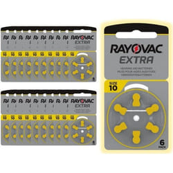 Piles Auditives Rayovac taille 10  Lot de 20 plaquettes soit 120 piles