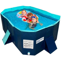 Venteo - Piscine pliable Piscine d'été portable pour enfant - Maille en fibre de polyester - Pour l'intérieur et l'extérieur - Bleu - Installation