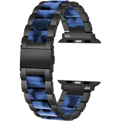 Bracelet Montre Résine en Acier Inoxydable Noir Compatible for iWatch 38mm 40mm Apple Watch Series 6 SE Series 5 4 3 2 1 Sport Ju