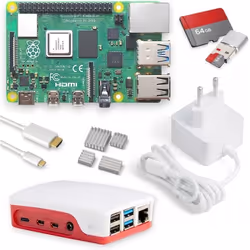 Kit Raspberry Pi 4 - GENERIC - Modèle B - 4 Go RAM - Alimentation USB-C 15W - Carte SD 64 Go