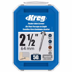 Vis zinc KREG 64 mm avec filetage grossier - Boite de 50 vis - SML-C250-50-INT