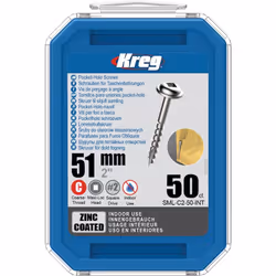 50 Vis à trous de poche 51 mm Revêtu de Zinc Maxi-Loc, Filetage épai - KREG - SML-C2-50 - Les vis Kreg® en zinc sont un bon c ...