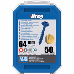 Vis à bois Kreg SML-C250B; Maxi-Loc; 2,50''; 64 mm; 50 pcs.; bleu