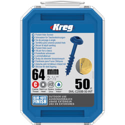 Vis à bois Kreg SML-C250B; Maxi-Loc; 2,50''; 64 mm; 50 pcs.; bleu
