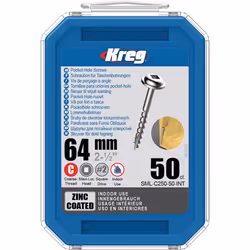 Vis à bois Kreg SML-C250; Maxi-Loc; 2,50''; 64 mm; 50 pcs.; gros fil