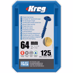 Vis à bois Kreg SML-C250B; Maxi-Loc; 2,50''; 64 mm; 125 pcs.; bleu