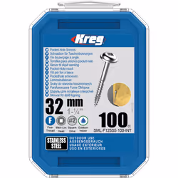 Vis à bois Kreg SML-F125S5; Maxi-Loc; 1,25''; 32 mm; 100 pcs.; acier inoxydable; fil fin