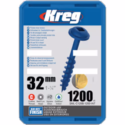 Vis à bois Kreg SML-C125B; Maxi-Loc; 1,25''; 32 mm; 1200 pcs.; bleu