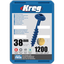 Vis à bois Kreg SML-C150B; Maxi-Loc; 1,50''; 38 mm; 1200 pcs.; bleu