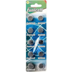 Lot de 10 Piles Bouton alcaline Eunicell LR1130 / LR54 / LR1130L / 189 / 389 / G10A / G10-A / 389A / G10 / AG10 1.5V