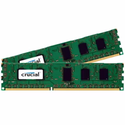 Crucial CT2K51264BD160B, 8 Go, 2 x 4 Go, DDR3, 1600 MHz, 240-pin DIMM, Noir, Vert