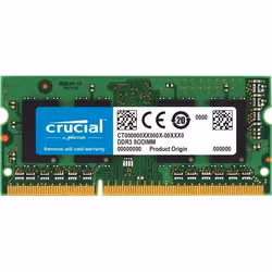 Crucial 8GB DDR3 SODIMM, 8 Go, 1 x 8 Go, DDR3L, 1600 MHz, 204-pin SO-DIMM
