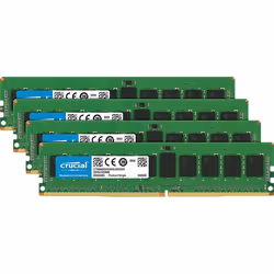 Crucial 32GB (4 x 8GB) DDR4-2666 RDIMM, 32 Go, 4 x 8 Go, DDR4, 2666 MHz, 288-pin DIMM, Vert