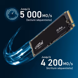 Disque dur SSD - Crucial - CT2000P3PSSD801 - 2To - M.2 PCIe Gen4 - Jusquà 5000 Mo/s