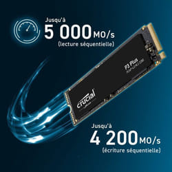 Disque dur SSD - Crucial - CT2000P3PSSD801 - 2To - M.2 PCIe Gen4 - Jusquà 5000 Mo/s