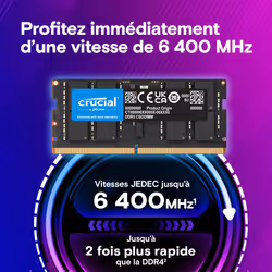 Crucial CT32G64C52CS5 module de mémoire 32 Go 1 x 32 Go DDR5 6400 MT/s 262-pin SO-DIMM - Vue supplémentaire 2