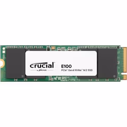 CRUCIAL - Disque SSD - E100 PCIe 4.0 Gen4 2280 NVMe M.2 SSD - 2 To