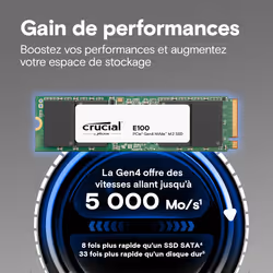 Crucial E100 Tray 2 To M.2 PCI Express 4.0 NVMe - Vue supplémentaire 2