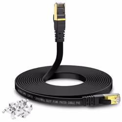 Câble Ethernet - KASIMO - Cat 8 - 30m - Haut Débit 40 Gigabit/S - Connecteurs Plaqués Or