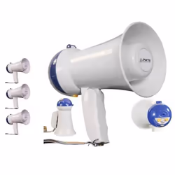 Pack 4 Mégaphones PARTY-MEGACUP PARTY LIGHT SOUND - Blanc - Animation - Sport - Manifestation
