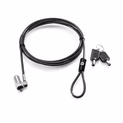 HP Ultraslim Keyed Cable Lock, 1,8 m, Clé ronde, Acier inoxydable, Vinyl, Noir