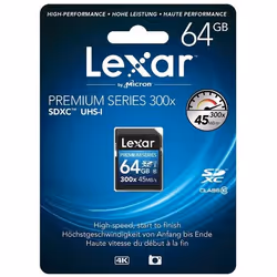 Lexar 64GB Class 10 SDXC 300x, 64 Go, SDXC, Classe 10, UHS-I