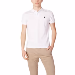 Polo Homme U.S. POLO ASSN. Blanc Coton - Coupe Regular - Manches courtes - Col polo