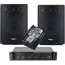 SONO 1400W AMPLI + ENCEINTES + TABLE DE MIXAGE USB BLUETOOTH + CÂBLE HP et CÂBLE PC pour soirée mariage anniversaire fête dj