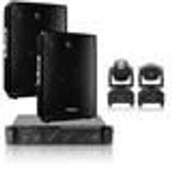 Pack Sono 2360W Ibiza Sound Ampli 2x480W - 2 Enceintes 700W - 1 Lyre Beam Ibiza Light LMH250 DMX RVBB - Câbles - Soirée - Fête