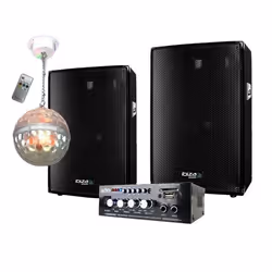 Sono et Jeu de Lumière - 2 Enceintes 300w - 1 Ampli USB BLUETOOTH - 1 Double effet ASTRO + téléc