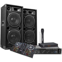 CONTROLEUR NUMARK AVEC AMPLI + ENCEINTES SONO + CABLAGE - Le pack dj idéal pour mixer et faire la fête - MARIAGE ANNIVERSAIRE BAR