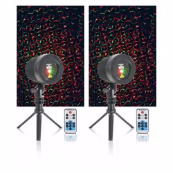 Pack de 2 Jeux de Lumière Extérieurs Outdoor - Télécommande - Décoration - Fête - Nöel - Devanture Maison - Jardin