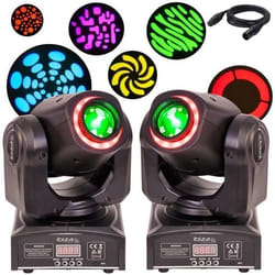 Pack de 2 LYRES MHSPOT30-FX Dmx avec Gobos idéal Bar Club Disco - Jeux de Lumière Animation soirée dansante mariage anniversaire
