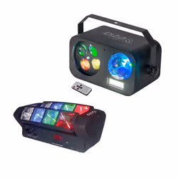Pack de 2 Jeux de Lumière - 1 Spider Dmx - 1 Effet COMBILED20 IBIZA jeu de lumière 3 en 1 avec ASTRO-STROBO-GOBO BEAM