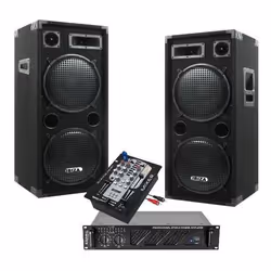 SONO 2480W avec 2 ENCEINTES DOUBLE BOOMER + 1 AMPLI SONO + câble hp et câble PC idéal sonorisation salle de mariage anniversa ...