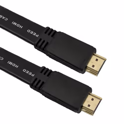 Câble HDMI Plat (Flat) 1.4B avec Ethernet FULL HD (2 Mètres) Plaqué or - 0652860413652